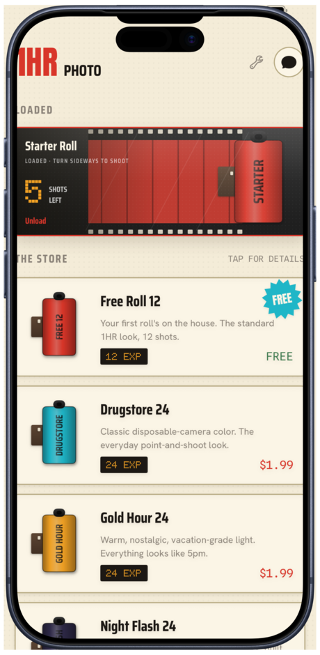 1HR — film loaded, ready to shoot